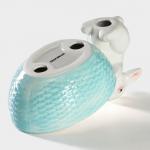 Конфетница Доляна «Зайка», 240 мл, 21.5?12.5?11.5 см, доломит, голубая