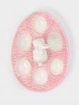 Подставка для яиц Доляна «Зайка», 25?18?9 см, доломит, розовая
