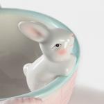 Конфетница «Зайка», 800 мл, 19.5?16.5?12.5 см, доломит, розовая