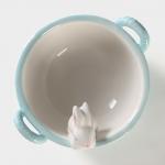 Конфетница Доляна «Зайка», 19.5?16.5?12.5 см, доломит, голубая