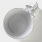 Конфетница Доляна «Зайка», 650 мл, 21.5?15.5?16.5 см, доломит, белая