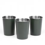 Набор кемпинговых стаканов «Мастер К.», 320 мл, 3 шт., нержавеющая сталь, зелёный