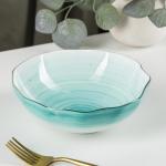 Салатник Доляна «Млечный путь», 700 мл, d=17.5 см, фарфор, бирюзовый