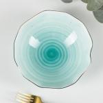 Салатник Доляна «Млечный путь», 700 мл, d=17.5 см, фарфор, бирюзовый