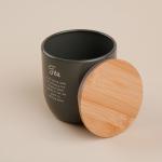 Банка для чая SL Home, 9.5?14 см, с бамбуковой крышкой, серая