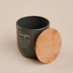 Банка для сахара SL Home, 12?12 см, с бамбуковой крышкой, серая