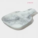 Менажница Доляна «Марбл белый», 2 секции, 27?18?2 см, стекло, серая