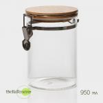 Банка для сыпучих BellaTenero «Эко», 950 мл, 10?15 см, с бугельным замком, стекло, прозрачная