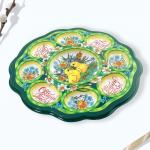 Подставка для яиц и кулича «Цыплята в цветах», на 8 яиц, d=25 см