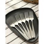 Набор вилок столовых из нержавеющей стали Доляна «Капля», длина 21 см, 6 шт., цвет серебряный