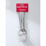 Набор вилок столовых из нержавеющей стали Доляна «Капля», длина 21 см, 6 шт., цвет серебряный