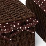 Корзины для хранения LaDо?m, 2 шт., ручное плетение, с крышкой, коричневые