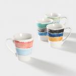 Набор кружек Доляна «Цветной дым», 4 предмета: 340 мл, фарфор