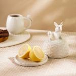 Лимонница SL Home «Пасхальные кролики», 14?14.5 см, доломит, белая