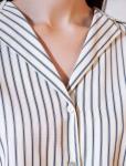 Блузка в полоску с цельнокроеным коротким рукавом из легкого хлопкового поплина