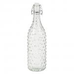 Бутылка для воды с пробкой 8x30см 1000мл, стекло, пластик