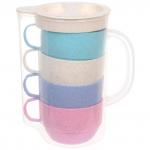 Кувшин пластиковый 1,6л ЭкоЛайф в наборе с 4-мя стаканами 300мл