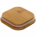 Банка для продуктов стеклянная 1200мл "Хай-Тек" с бамбуковой крышкой, квадратная 10*20см