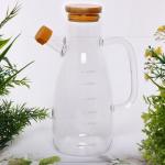 Бутылка стеклянная для специй 650 мл Хай-Тек с бамбуковой крышкой