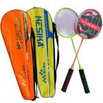 Бадминтон в наборе K-218, 3 предмета: 2 металлические ракетки 65 см, чехол (цвет: жёлтый, оранжевый)