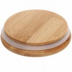 Банка для продуктов стеклянная 900мл "Хай-Тек" с бамбуковой крышкой 10*15см