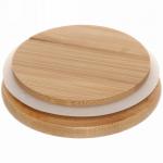 Банка для продуктов стеклянная 950мл "Хай-Тек" с бамбуковой крышкой 8,5*20см