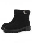 01-A51-4B BLACK Ботинки демисезонные женские (натуральная замша, байка)