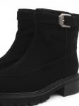 01-A51-4B BLACK Ботинки демисезонные женские (натуральная замша, байка)