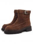 01-A51-5B BROWN Ботинки демисезонные женские (натуральная замша, байка)