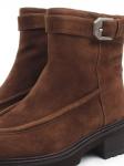 01-A51-5B BROWN Ботинки демисезонные женские (натуральная замша, байка)