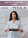 Набор полотенец махровых Ирбис из 2шт (50*90+50*90) Реноме, 11-0104 белый-молочный/18-1409 какао