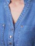 Платье-рубашка с поясом и карманами из джинсового лиоцелла