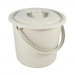 Ведро пищевое с крышкой рифленое RUNIS 5 л пластик, серо-бежевый