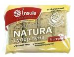 Губка для посуды "Insula" крупнопористая супер пена Natura Professional 4 шт