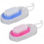 Пемза для ног "Pedicure", со щеткой, форма овал, цвет в ассортименте, 8,8*4,3*1,5см 32-35гр