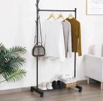 Вешалка гардеробная напольная на колёсах "ПЕРФЕКТХАУС", цвет черный, нагрузка 25 кг, 152*42*74см