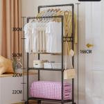 Вешалка гардеробная напольная на колёсах с блокировкой двойная "ПЕРФЕКТХАУС", цвет белый, нагрузка 20-25 кг, 56*33*166см