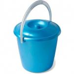 Ведро с крышкой Соло 7л перламутровое бирюзовое С632КБИР