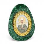 Икона из малахита яйцо "Матрона" 80*30*110мм
