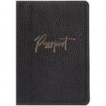 Обложка для паспорта OfficeSpace Naples, кожа, серый, тиснение фольгой, 311092