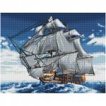 Алмазная мозаика ТРИ СОВЫ По волнам, 40*50см, холст на деревянном подрамнике, картонная коробка с пластиковой ручкой, АМП4050_52978