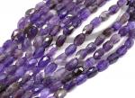Аметист бусины овал с гранями 9*14мм, 38см, 27 бусин