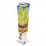 Ваза из мрамора 270мм с рисунком из камня "Осенний пейзаж"