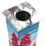 Ваза из мрамора 270мм с рисунком из камня "Осенний пейзаж"