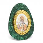 Икона из малахита яйцо "Лука" 80*30*110мм
