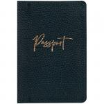 Обложка для паспорта OfficeSpace Naples, кожа, зеленый, тиснение фольгой, 311094