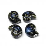 Бусина Ракушка керамическая глазированная 20*16*10мм цв.синий, 1 бусина