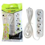 1-2.SALE сет. удлинитель ПВС 2х1 4роз. 3м 10А (корпус АБС-пластик) E1M 860465