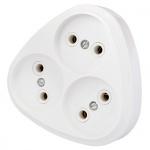 Bylectrica разветвитель (тройник) 3роз. 16А белый (круглый, плоский) РВ16-258