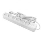 EKF Блокбастер XL сет.удл.-фильтр ПВС 3х1 16А 3200W 6роз. 5м (земля, КРЗ, перегруз) ABS/БЕЛЫЙ